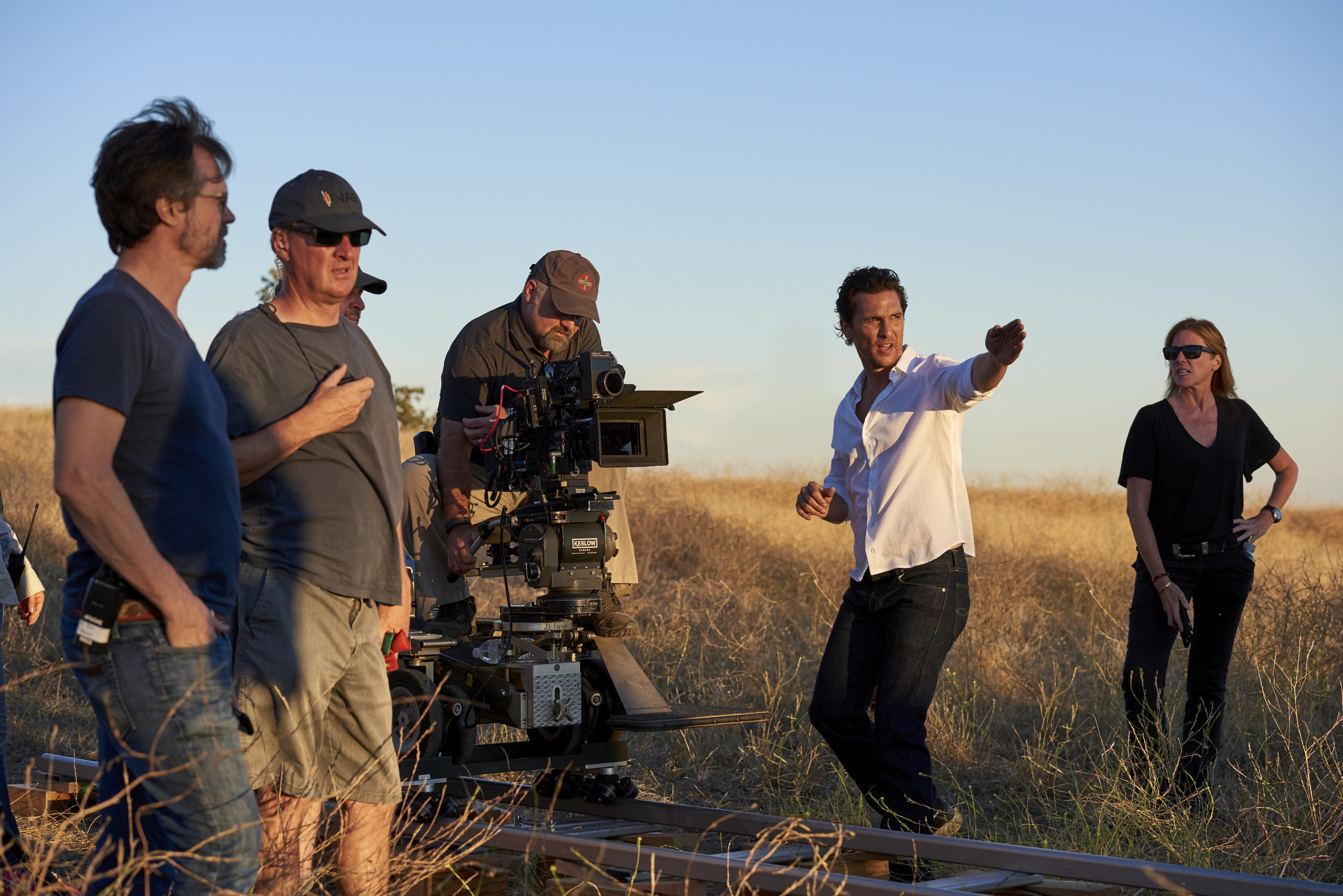 Wild Turkey's Creative Director Matthew McConaughey onsite directing a new television commercial for the bourbon brand. Photo courtesy of Wild Turkey.