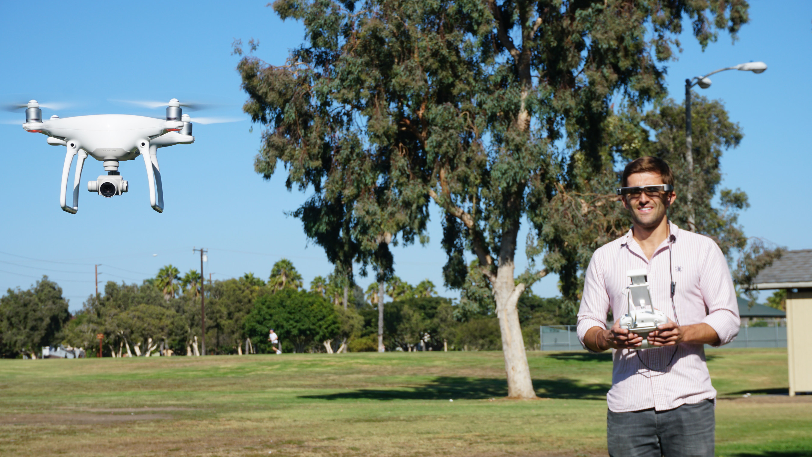 DJI Drone and BT-300, allows line-of-site while monitoring camera footage and telemetry data.