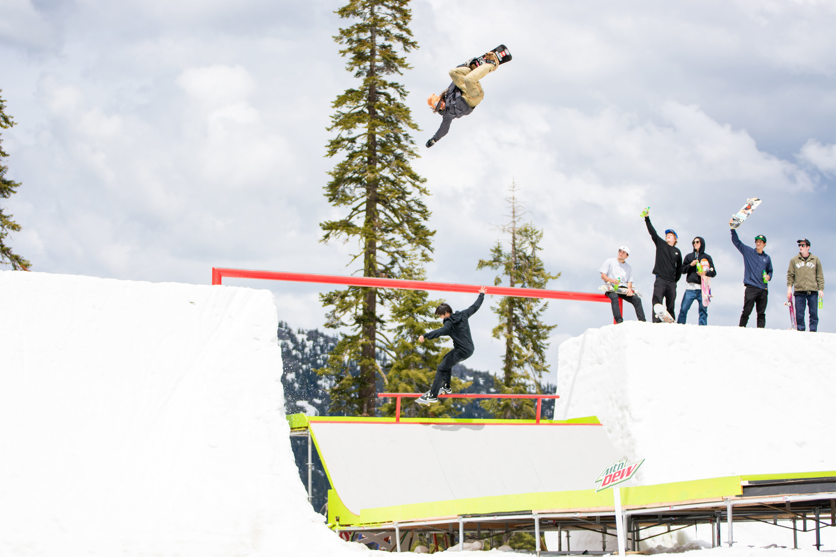 Mountain Dew creates SuperSnake, the ultimate snowboard and skateboard dream course on snow with professional athletes including Danny Davis, Sean Malto and more.