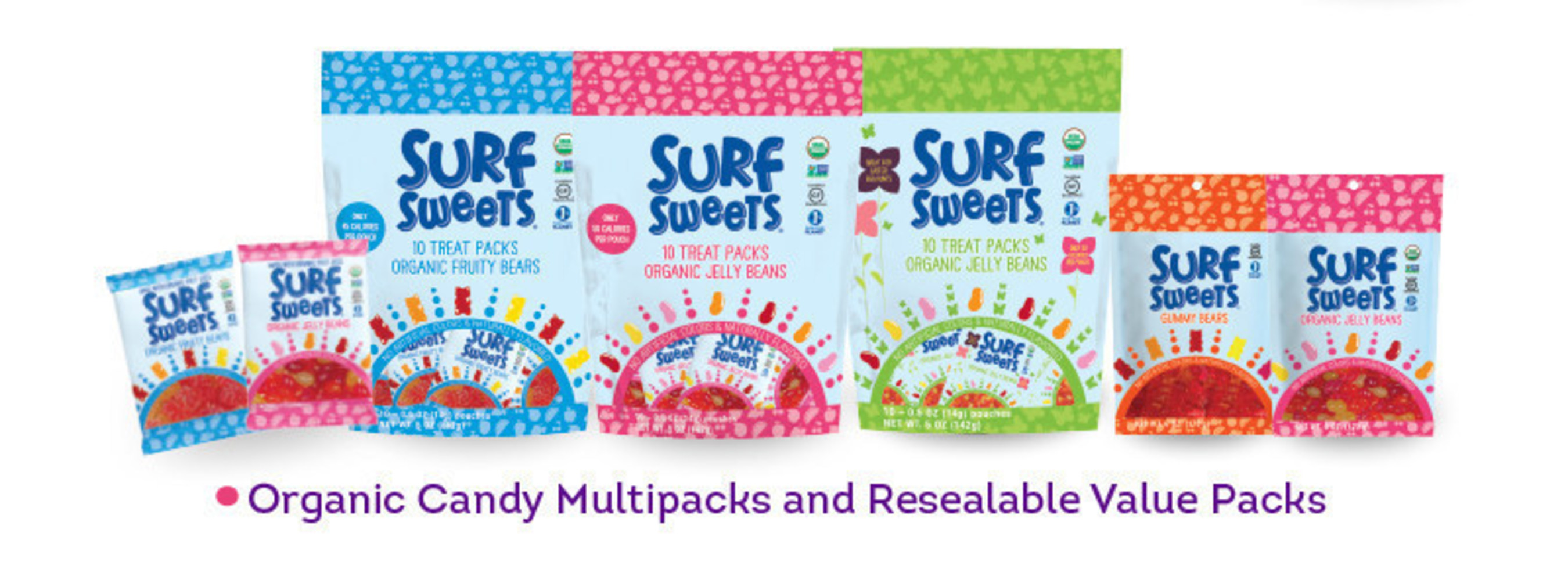 For families with food allergies, it makes life easier to bring trusted allergy-friendly brands on-the-go. Surf Sweets has made this easier by putting its most popular candies like Gummy Bears and Organic Jelly Beans into 6 ounce value packs with a resealable closure, perfect for portion controlled snacking and travel. Other new items are the Surf Sweets organic candy multipacks for Organic Fruity Bears and Organic Jelly Beans. Each pack contains 10 individually wrapped 0.5 ounce packs of candy that are perfect for an on-the-go snack or for sharing among friends or classmates. There is even a pastel Springtime multipack.