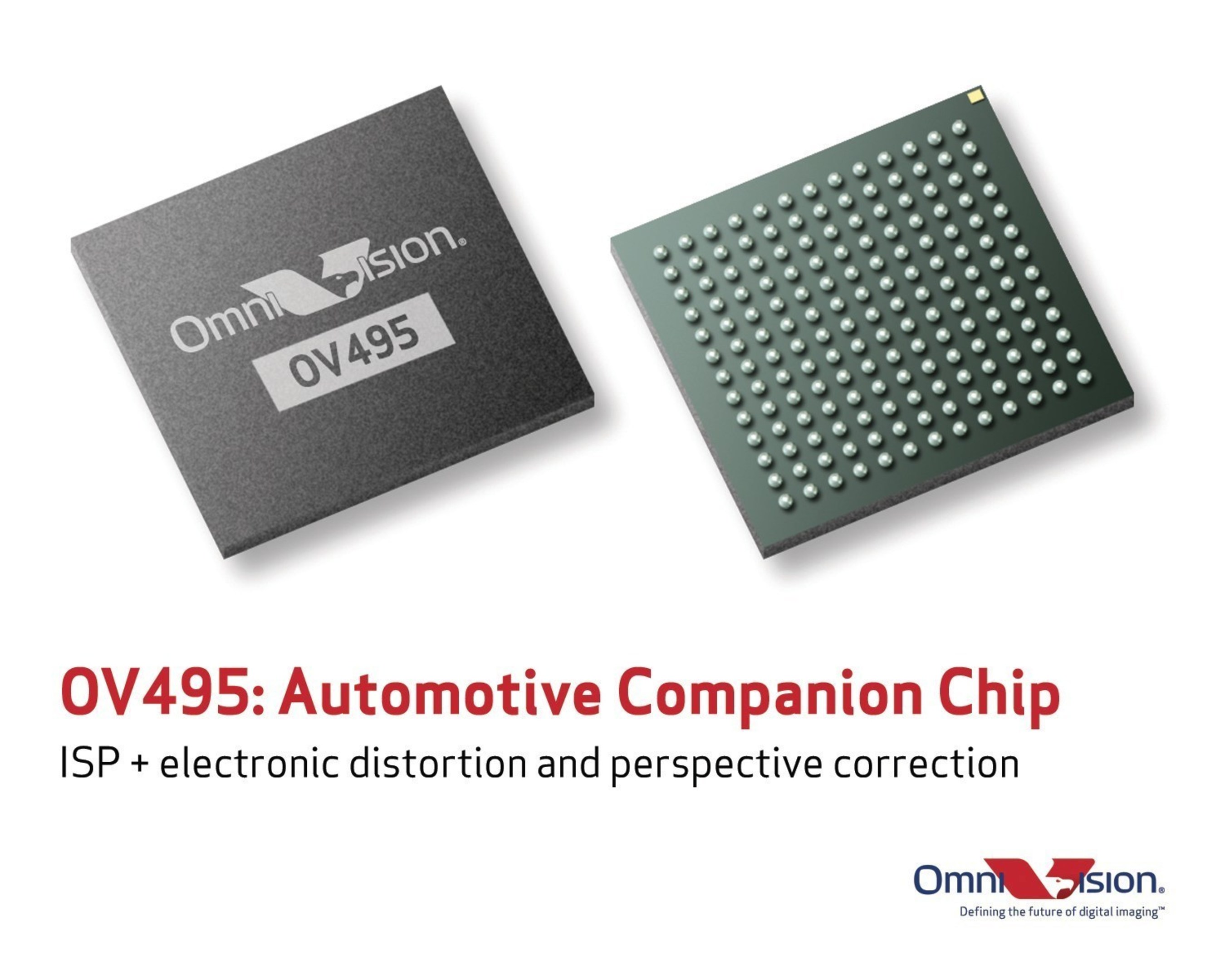 The OV495, OmniVision's ISP with electronic distortion and perspective correction.