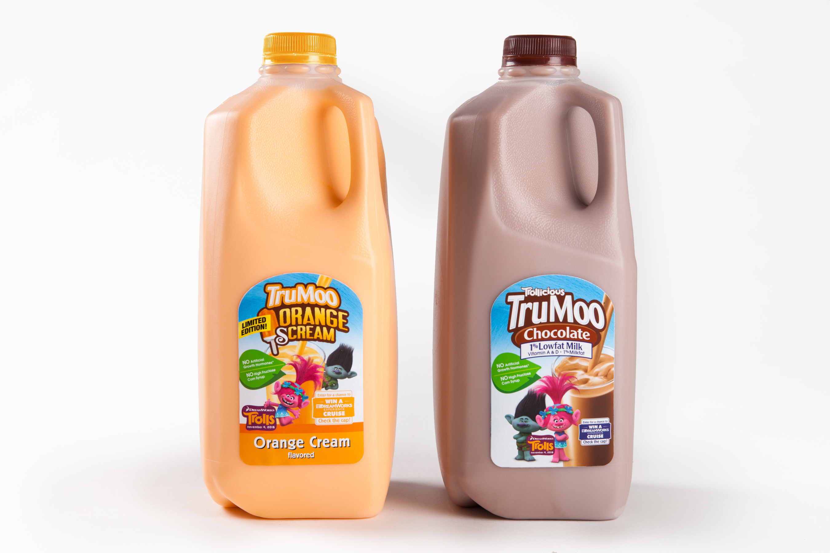 TruMoo Chocolate and limited-edition TruMoo Orange Scream milk