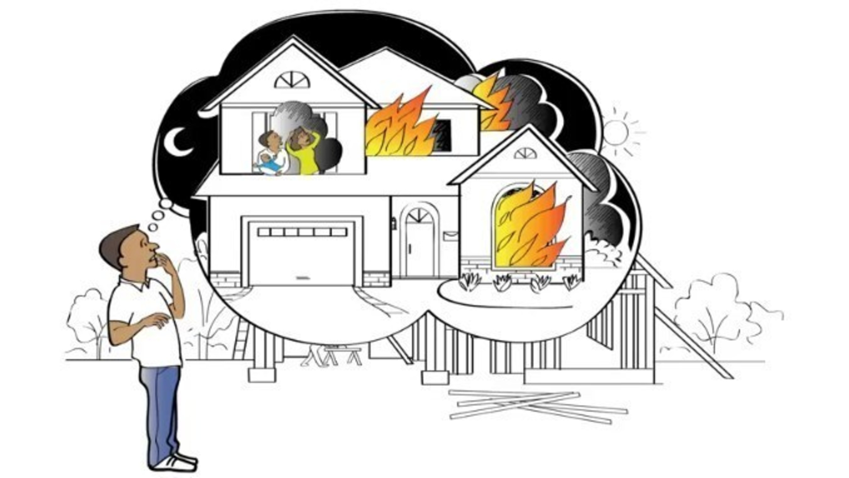 Still image of the educational video about home fire sprinklers