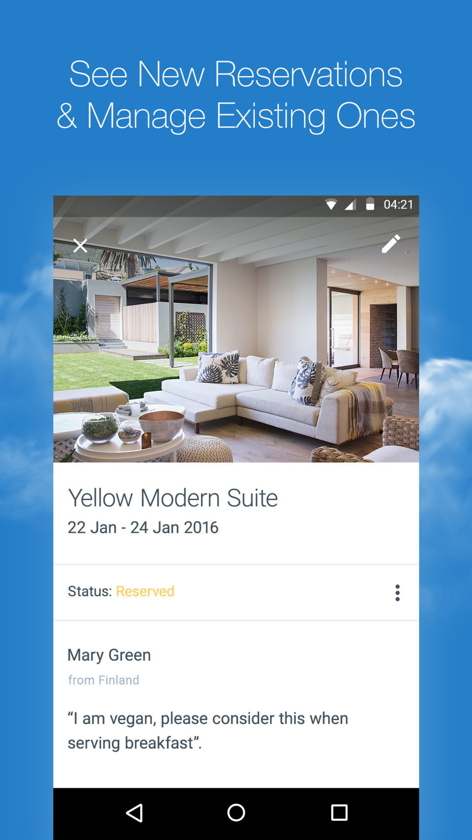Manage hotel bookings and reservations on the fly