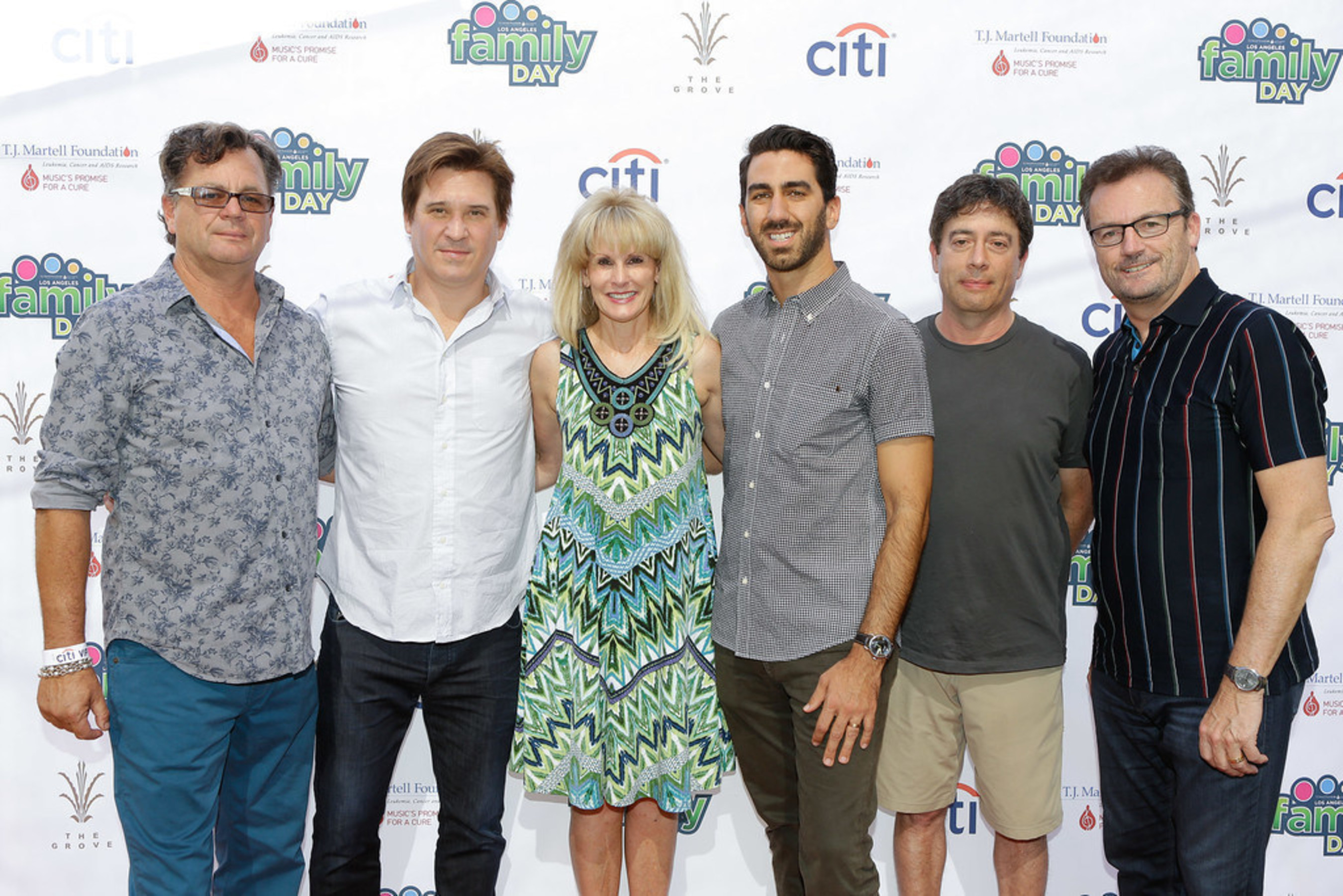 Honorees at the T.J. Martell Los Angeles Family Day held at The Grove in L.A. on Sunday October 9th to benefit Children's Hospital. (l to r) Honoree Kevin Lyman, David Kovach, T.J. Martell Foundation CEO Laura Heatherly, Honoree George Strompolos, Rick Krim and Honoree Rob Lloyd. Photo Credit: Tiffany Rose