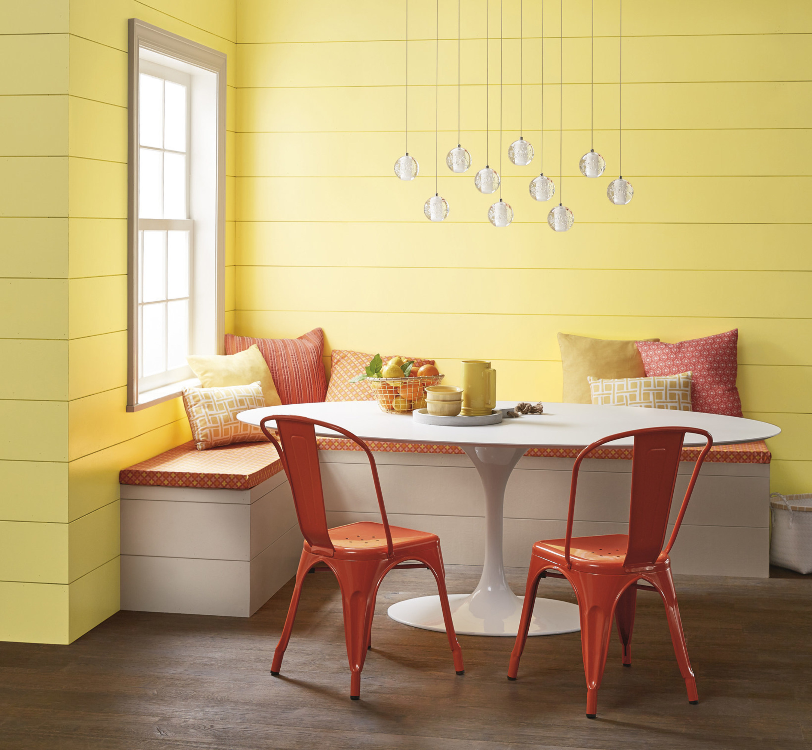 Lowe's: 3007-4B Daisy Spell/ Ace: VR042E Dear Melissa/ Independent Retailers: V054-1 Dear Melissa/ An airy, luminous yellow comes to light as new technological innovations elevate sensory stimulation. "This color can fill a room with light and awaken all five senses," said Kim.