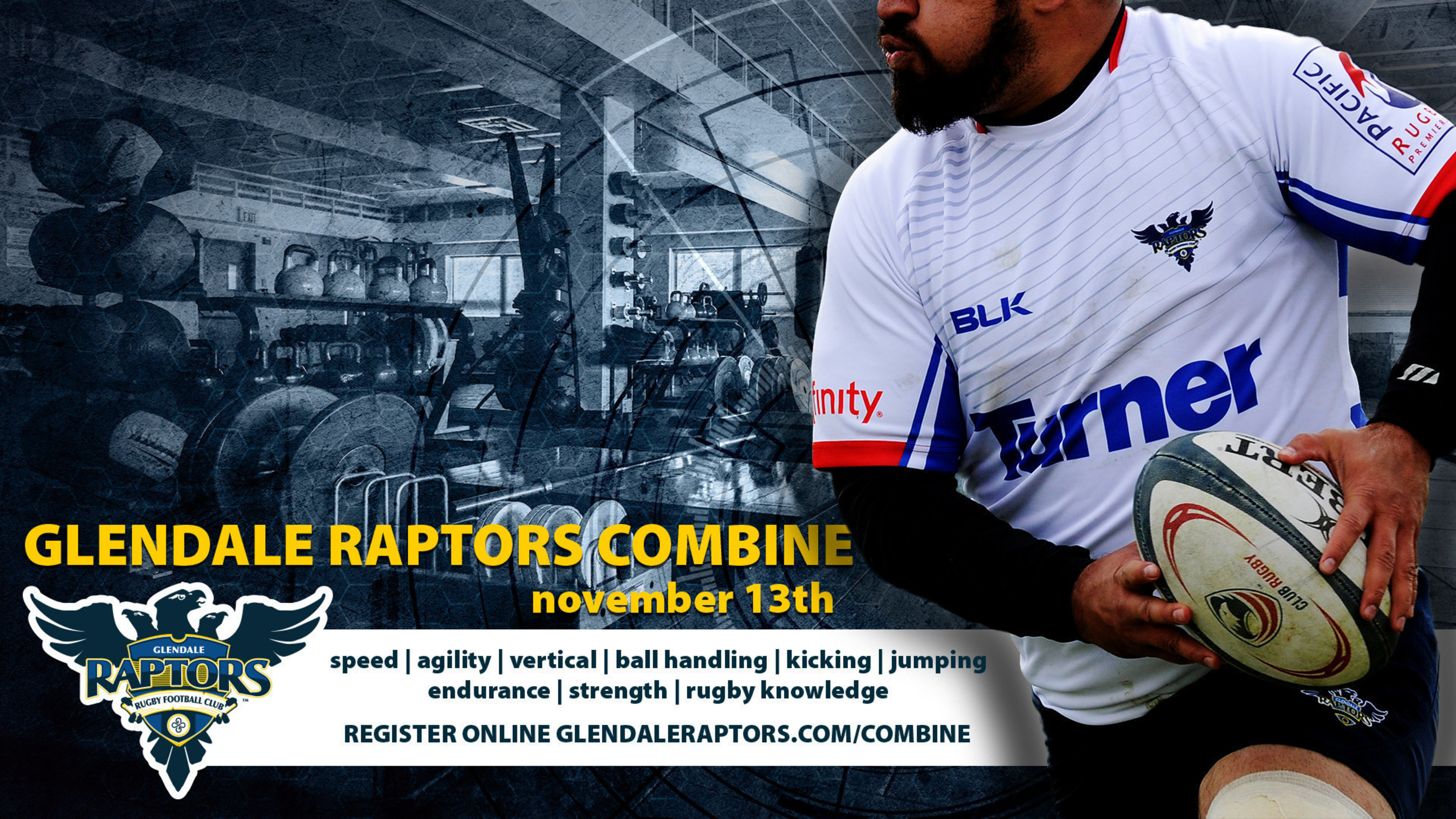 Rugby players 18 and older will have an opportunity to showcase their skills and athleticism as Glendale Raptors Rugby takes its first steps into the professional rugby arena November 13, 2016 at Infinity Park in Glendale, CO.