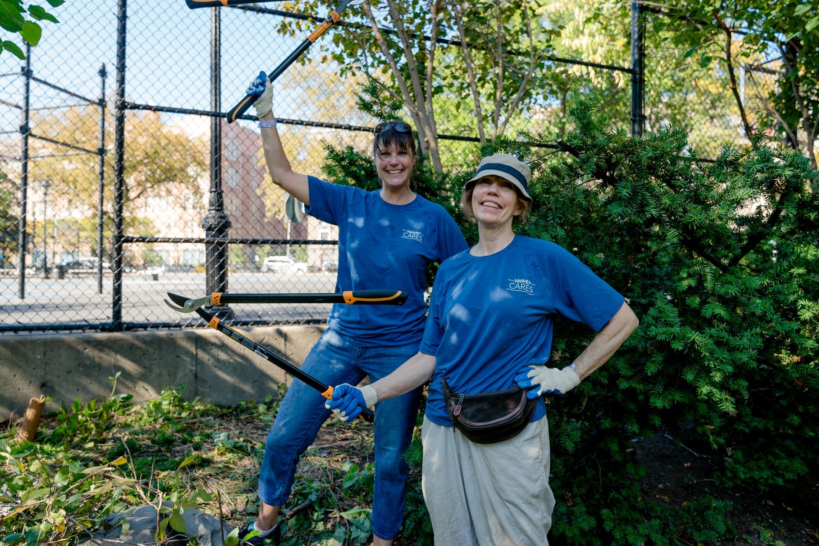 WebMD Cares Impact Day 2016 - NYC employees work to remove invasive plants, making the park more accessible.