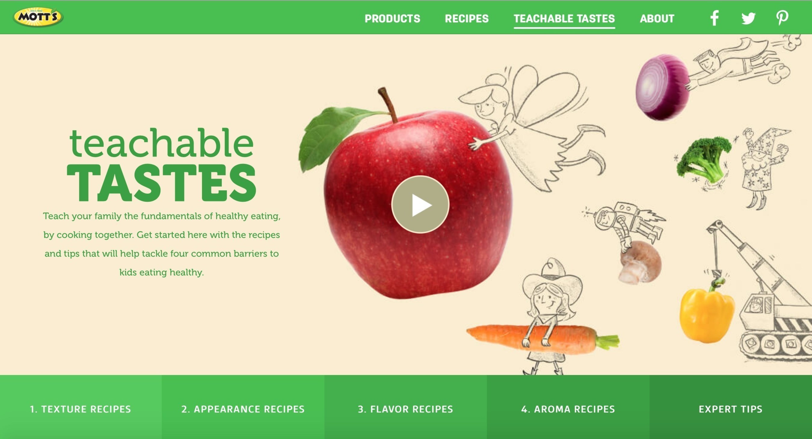 Mott's New Teachable Tastes Website