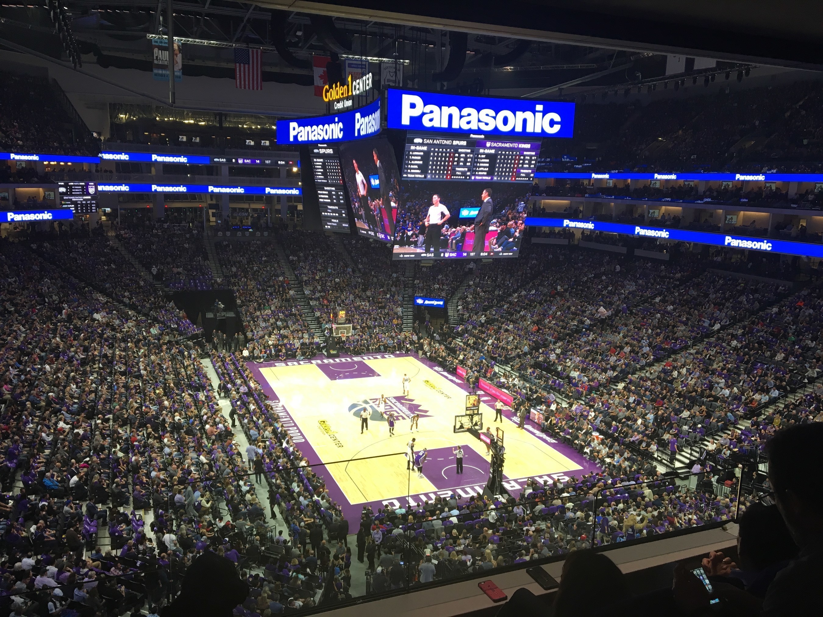 Utilizing the latest in LED technology, Panasonic installed over 13,000 square feet of LED video, totaling over 33 million individual LED pixels across Golden 1 Center.