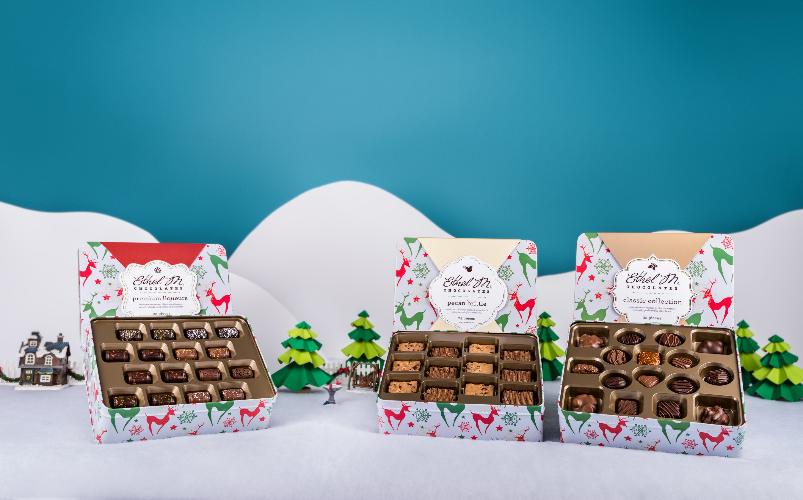Ethel M Chocolates Holiday Reindeer Tins