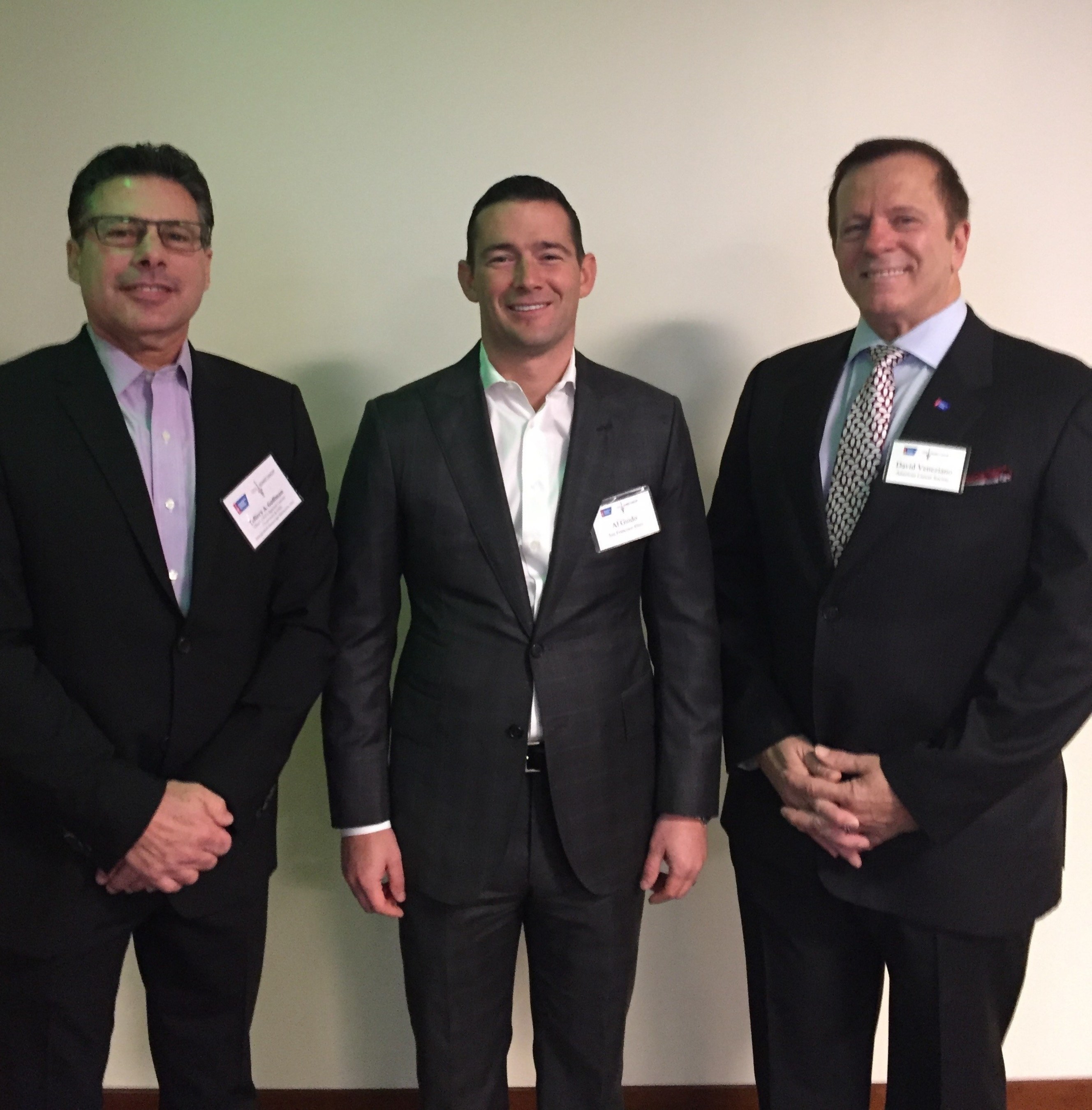 Jeffery Goffman, Al Guido, President of San Francisco 49er's and David Veneziano, EVP American Cancer Society CA Division, at the CEOs Against Cancer meeting in Northern California