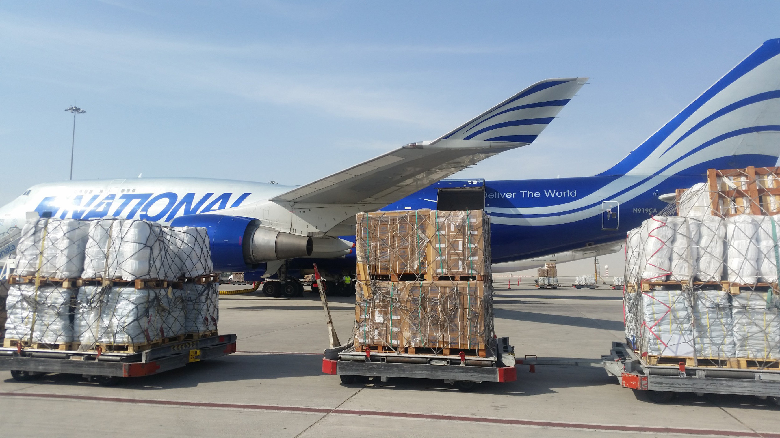 National Airlines flight bound for Haiti is loaded with critical relief equipment.