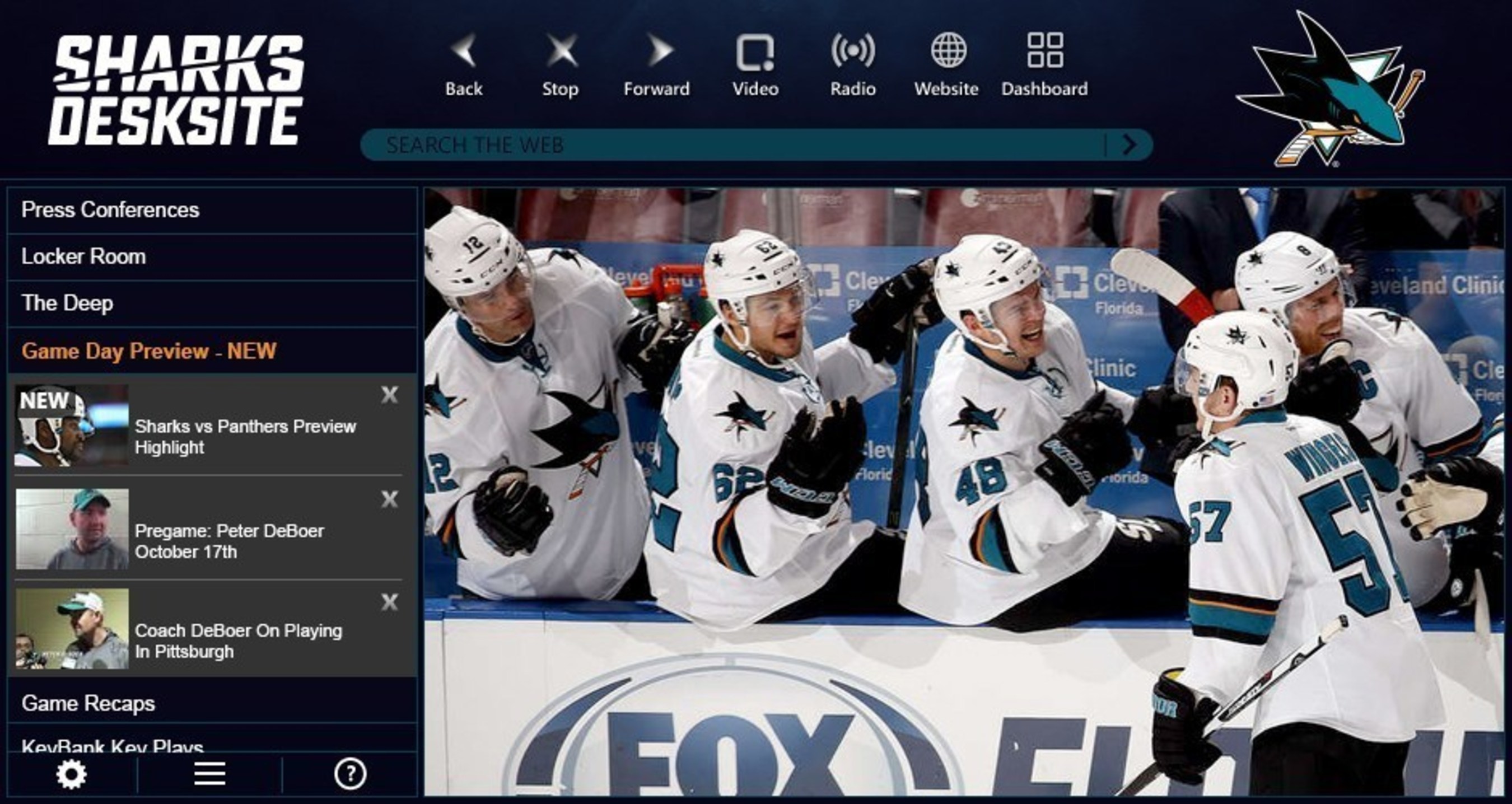 San Jose Sharks launch new video app with Sharks DeskSite.