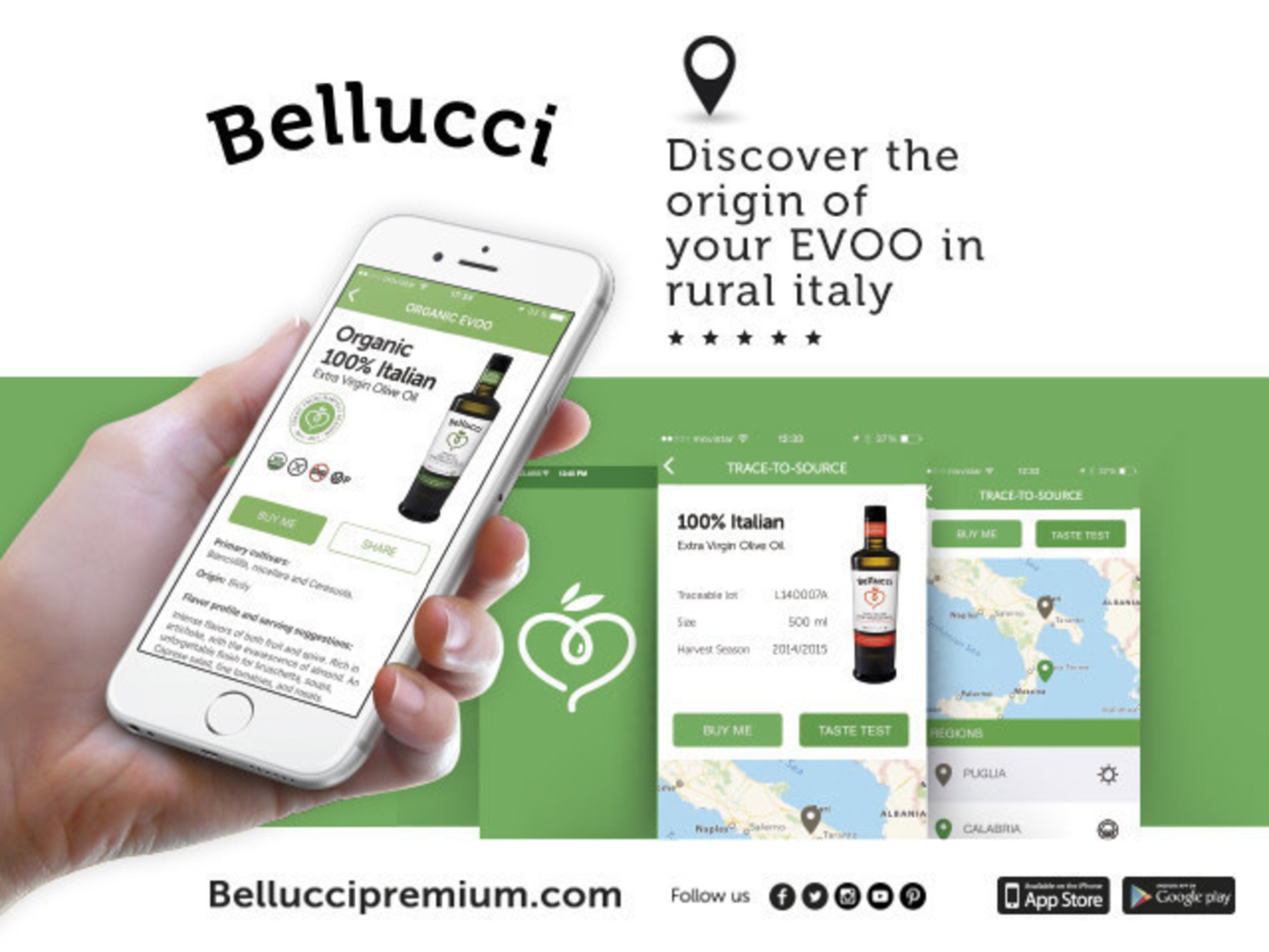 Trace any Bellucci bottle to its precise origin in rural Italy and learn to savor the flavor that comes from the land beneath the trees.