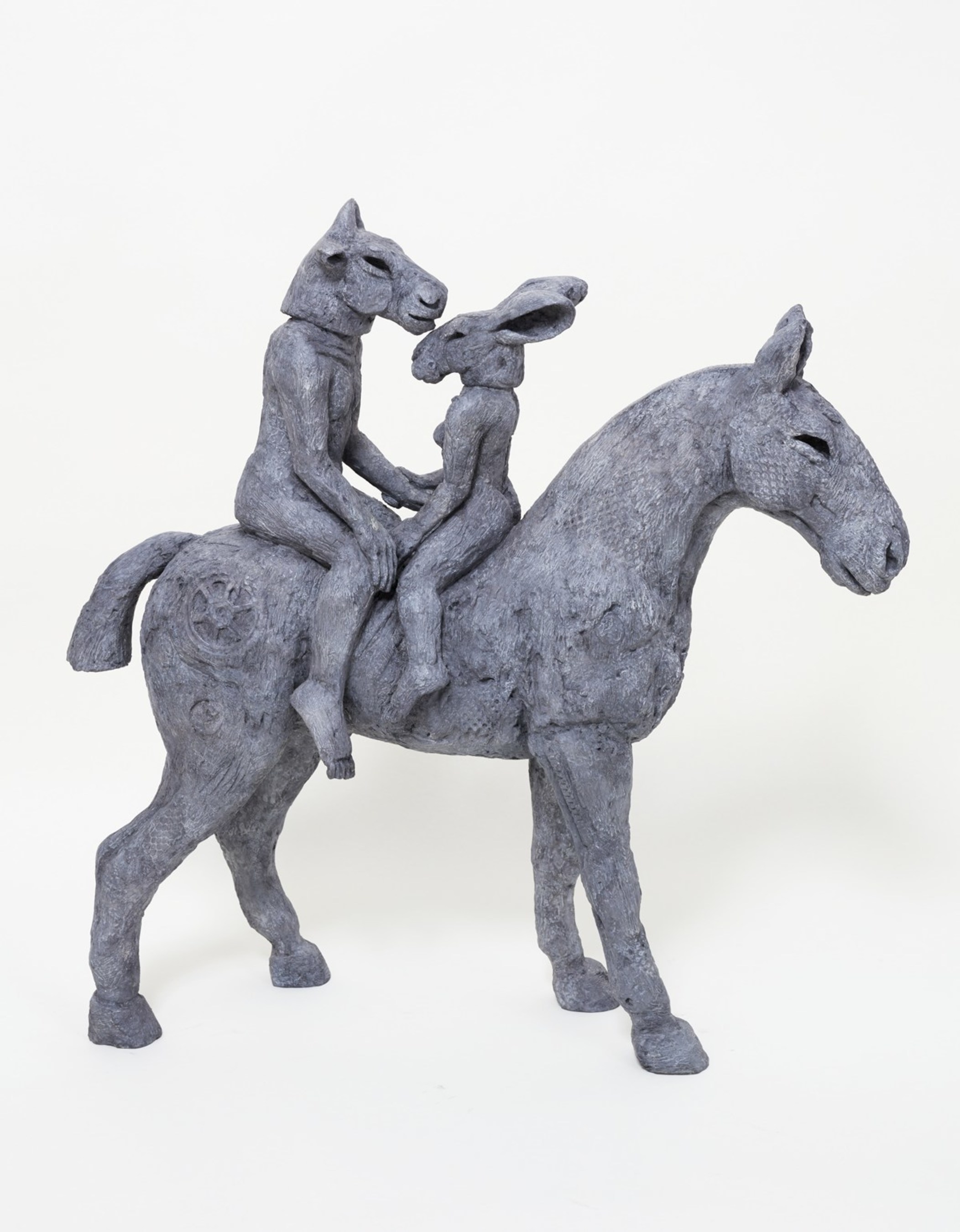 "Lovers on Horseback" by Sophie Ryder 2013  Bronze  23 x 23 x 8 inches Edition of 9