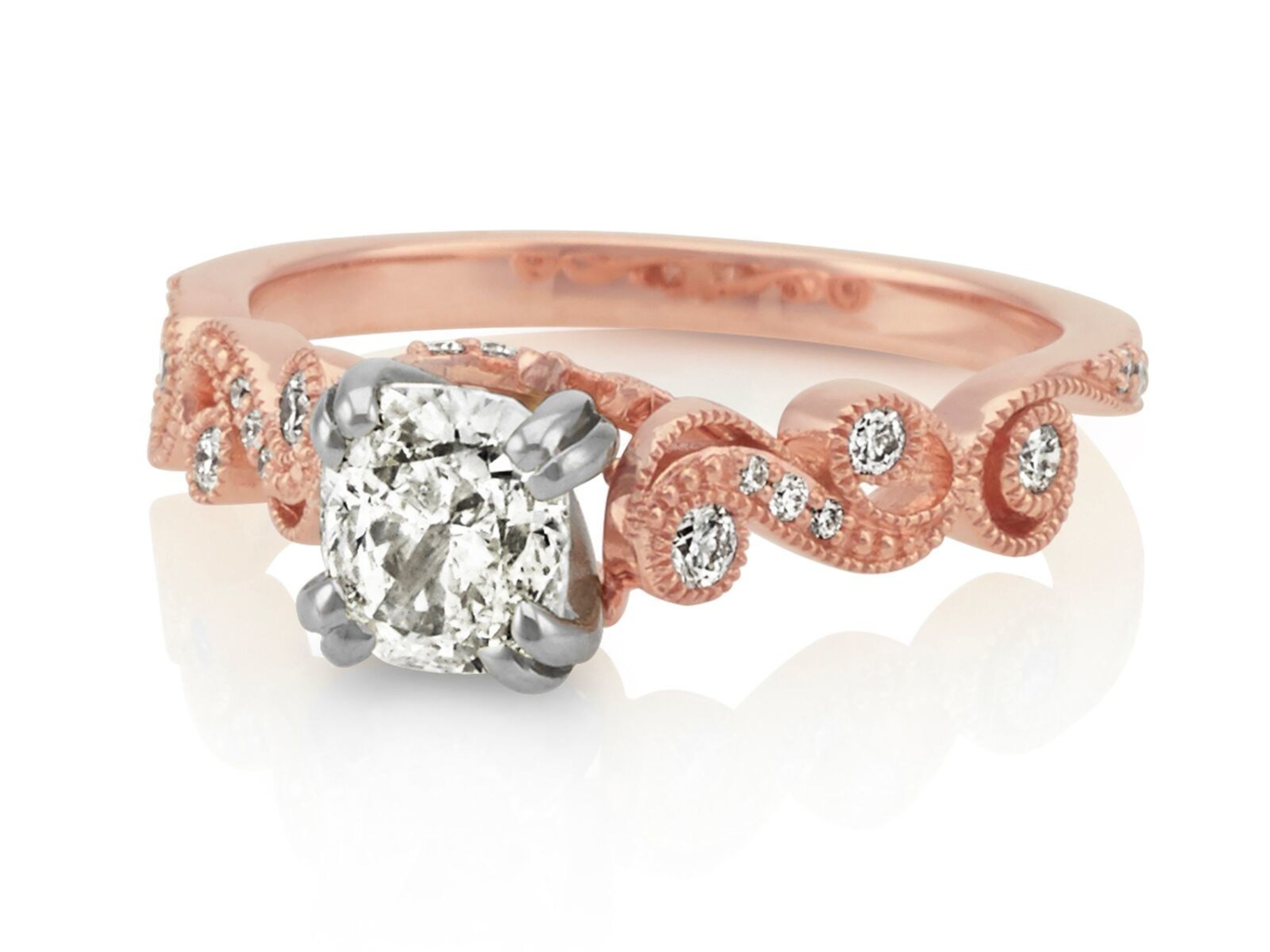 Shane Co. Rose Gold Engagement Ring with Round Center Diamond - Seven Engagement Rings Christmas 2016 (Article number 41076407)