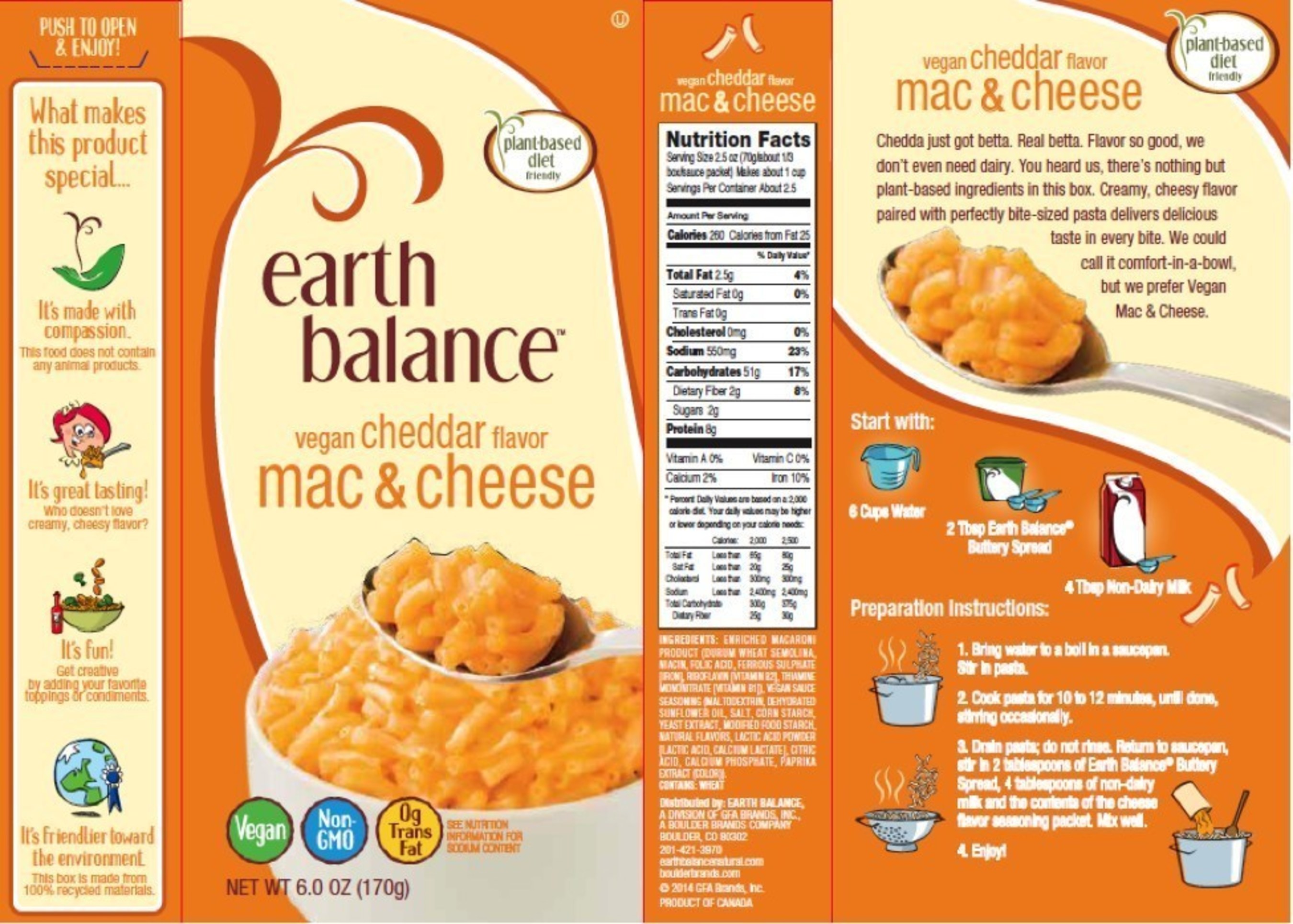 Earth Balance Vegan Cheddar Mac & Cheese
