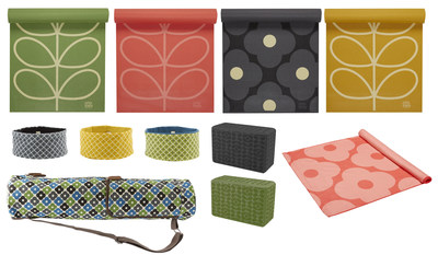 Gaiam's limited edition Orla Kiely yoga mats and accessories.