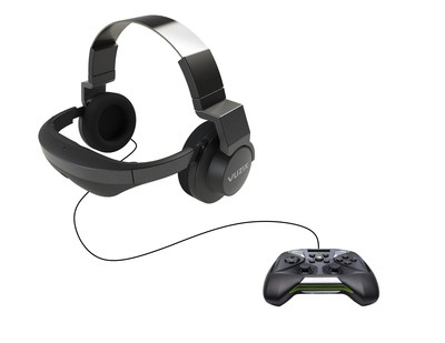 The Vuzix V-720 Mobile Gaming Platform is a high-end pair of video headphones coupled with the latest NVIDIA? based mobile processor gaming engine and controller, providing consumers with a wearable gaming solution that is simply second to none.
