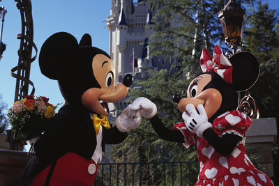 Mickey Mouse and Minnie Mouse Celebrate Valentine's Day at Walt Disney World Resort in Lake Buena Vista, Fla.