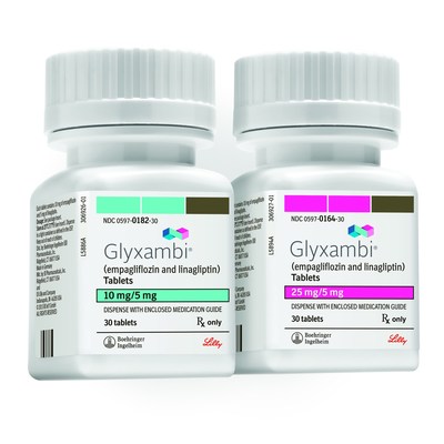 Glyxambi® (empagliflozin/linagliptin) tablet packaging 10/5 mg (left). Glyxambi® (empagliflozin/linagliptin) tablet packaging 25/5 mg (right)