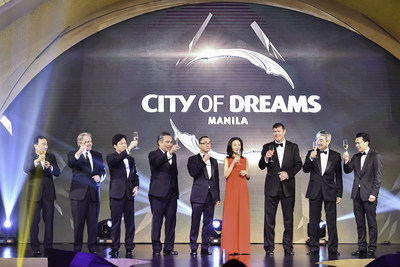 Mr. Lawrence Ho- Co-Chairman & Chief Executive Officer of Melco Crown Entertainment Limited , Mr. James Packer- Co-Chairman of Melco Crown Entertainment Limited , Mrs. Sharen Ho, Mr. Clarence Chung - Chairman and President, Melco Crown Philippines, were joined by other guests and executives to toast the grand launch of City of Dreams Manila.