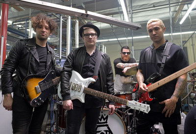 Fall Out Boy on the set of their Pepsi 