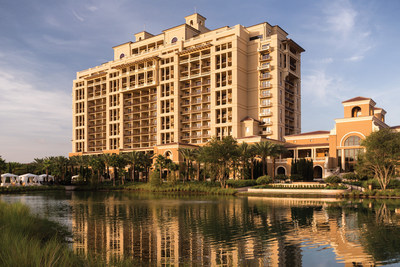 The lakeside Four Seasons Resort Orlando at Walt Disney World Resort offers 26-acres of recreational pursuits, including a 5-acre Explorer Island waterpark with two waterslides, a lazy river, and Splash Zone;  an adult-only pool; Tranquilo Golf Club, 18-holes of Tom Fazio golf;  an 18-treatment room Spa; three Har-Tru tennis courts;  five on-site dining options, and more.