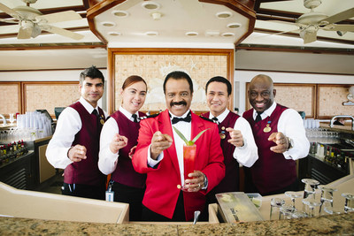 Ted Lange, who played the bartender on The Love Boat, shows off his new cocktail fittingly called "The Isaac" that will debut aboard Princess Cruises' ships on Valentine's Day.