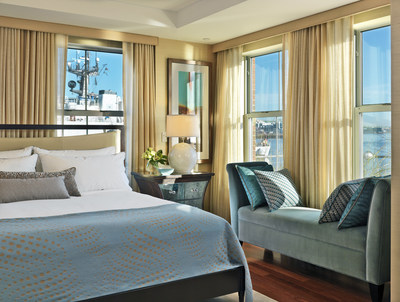Presidential Suite with water view at the Battery Wharf Hotel, Boston Waterfront