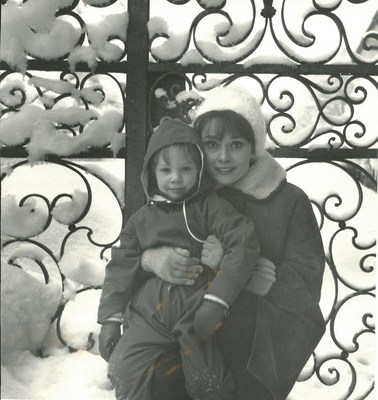 Sean Hepburn Ferrer with mother, Audrey Hepburn