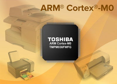 Toshiba's compact TMPM036FWFG microcontroller for MFPs and printers delivers high performance and low power consumption.