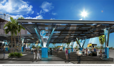 Conceptual rendering of FPL solar canopy at Daytona International Speedway