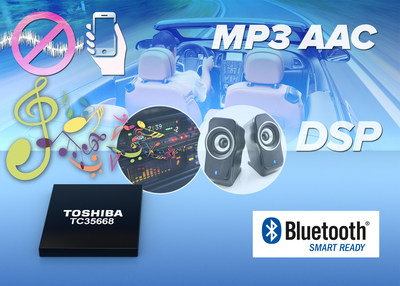 Toshiba Bluetooth IC with integrated DSP targets automotive audio streaming and hands-free subsystems.