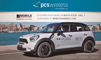 Posh Mobile Branded Vehicle in PCS Wireless Booth at Mobile World Congress 2015