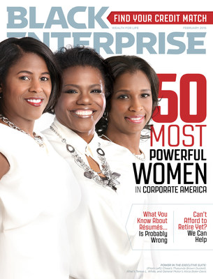 Aflac President of U.S. Teresa White (middle) is among Black Enterprise Magazine's 50 Most Powerful Women in Corporate America. Also on the magazine cover are Chase's Thasunda Brown Duckett (L) and GM's Alicia Boler-Davis (R).
