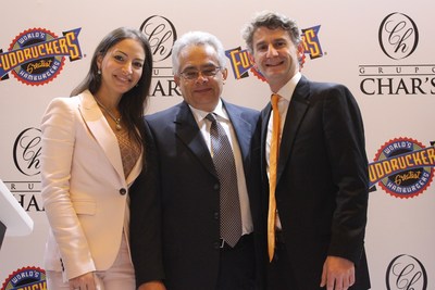 Daniel Nieves - Grupo Char's EVP, Lina Chaar - Grupo Char's Director and Peter Tropoli - Luby's, Inc. COO celebrate a partnership to bring Fuddruckers fast casual brand to Colombia at a recent press conference in South America. The event was also attended by Jeff Hamilton, Commercial Attache U.S. Embassy, Bogota, Colombia
