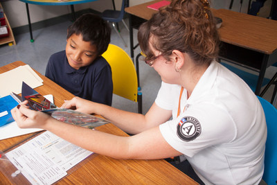 AmeriCorps member works with elementary school student as part of Reading Partners. A randomized control trial by independent research firm MDRC reveals that volunteers and AmeriCorps members following an evidence-based curriculum can make a statistically-significant impact on student reading proficiency. Reading Partners is working to raise reading achievement by 4th grade, engaging community volunteers to provide one-on-one literacy tutoring to elementary school students who are behind grade level in reading.