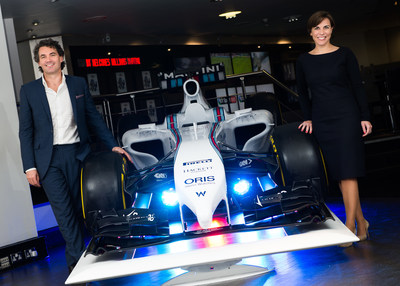 Gavin Patterson, chief executive of BT, and Claire Williams, deputy team principal and commercial director, Williams Martini Racing.