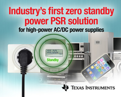 TI unveils industry's first zero standby power PSR solution for high-power AC/DC power supplies