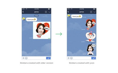 Send creations the same way as real LINE stickers