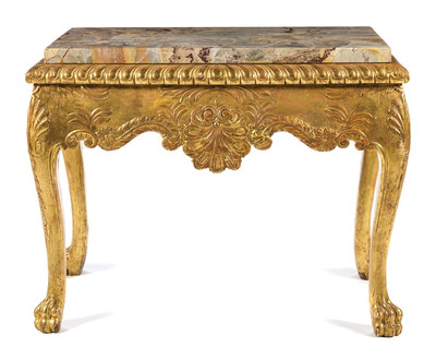 From the Oprah Winfrey Collections, an 18th century George I giltwood console table. To be sold at Leslie Hindman Auctioneers on April 25, 2015 as a part of the Property from the Oprah Winfrey Collections auction to be conducted by the Chicago based auction house.