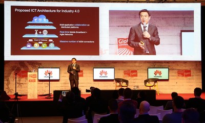 Mr. Yan Lida, President of the Enterprise Business Group, Huawei, delivered a keynote speech themed "ICT Enables New Industrial Revolution"