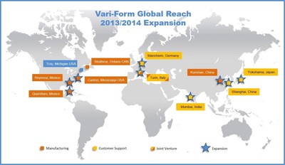Vari-Form, the industry leader in hydroforming for automotive applications, has significantly expanded its global footprint since early 2013.
