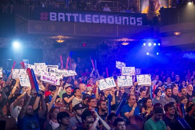 Event spectators cheer during day two of competition at Red Bull Battle Grounds Grand Finals in Washington, District of Columbia, USA on 21 September 2014.