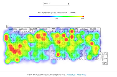 Ruckus SPoT(TM) Smart Positioning Technology - heat map.
