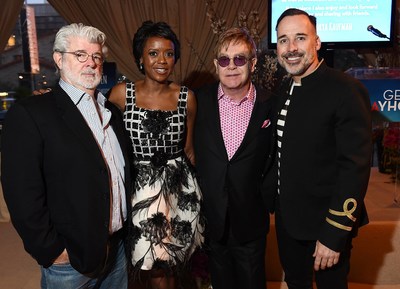 George Lucas & Mellody Hobson and Sir Elton John & David Furnish Honored at Backstage at the Geffen Playhouse Annual Fundraiser on March 22, 2015