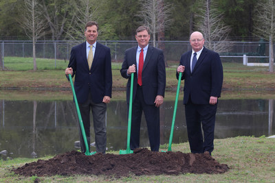 Chesapeake Utilities Corporation, Florida Public Utilities Company and Rayonier Advanced Materials celebrate the groundbreaking for the Eight Flags Energy, LLC Combined Heat and Power plant in Fernandina Beach, Florida. From the left: Paul Boynton, Chairman, President & Chief Executive Officer, Rayonier Advanced Materials; Jeff Householder, President, Florida Public Utilities Company; and Mike McMasters, President & Chief Executive Officer, Chesapeake Utilities Corporation.