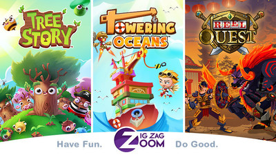 Zig Zag Zoom, founded by former Disney Interactive executive, is a new kind of mobile game publisher with the mission "to be a world leading network for mobile games that Entertains, Connects, and Empowers millions of daily users to Do Good!"Its first game to release is Tree Story, the mobile game that plants real trees.